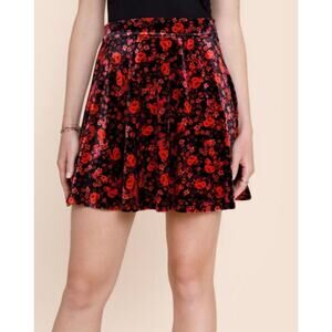 Francescas Megan Velvet Floral Skirt Size Medium